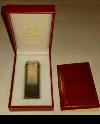 VINTAGE CARTIER PARIS TRINITY GOLD PLATED BAND GAS LIGHTER 2