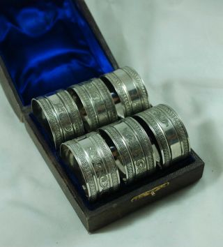 Antique Cased Silver Plated Napkin Rings A701917