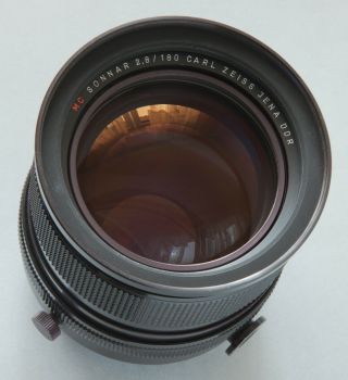 RARE Carl Zeiss Jena MC Sonnar 180mm/2,  8 lens adapted for Pentax 6x7 67II,  2951 8