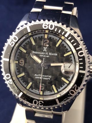 Rare Bernhard H.  Mayer Limited Edition 200m Submariner Divers Vintage Mens Watch