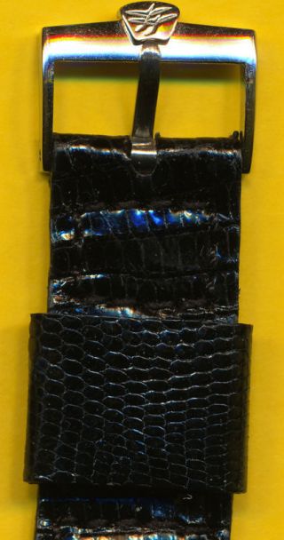 Nos Vintage Breitling Buckle & 20mm Lizard Mb Strap For 815 765 Leather Lined