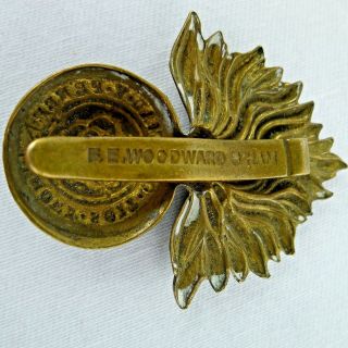 Royal Fusiliers City of London Cap Badge Brass Marked F.  E.  Woodward 1902 - 1950 4