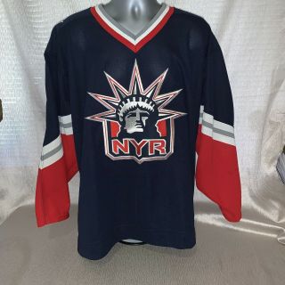 Vintage York Rangers Lady Liberty 3rd Alternate Blank Hockey Jersey Xl Ccm
