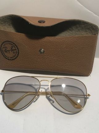 Vintage Ray Ban Bausch & Lomb Aviator B & L Sunglasses 58 14 Case 2f