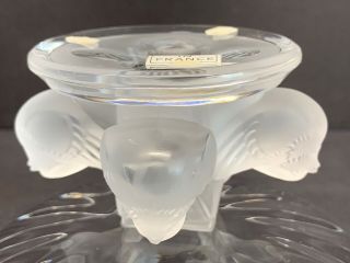 VTG LALIQUE NOGENT BOWL Crystal Compote Birds Signed Rare Retail Price $940 6