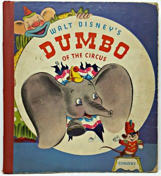 1941 Dumbo Disney Elephant First Edition Vtg Circus Art Movie Toy 3 Ring Timothy