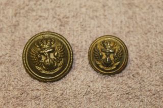 Two Scarce Pre To Early Ww2 Italian Navy Air Force Metal Uniform Buttons