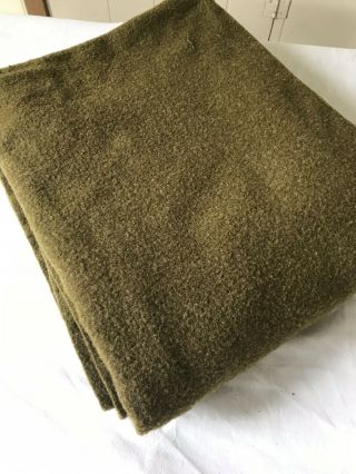 Ww2 World War Ii Us Army Olive Wool Blanket 62 " X76 "