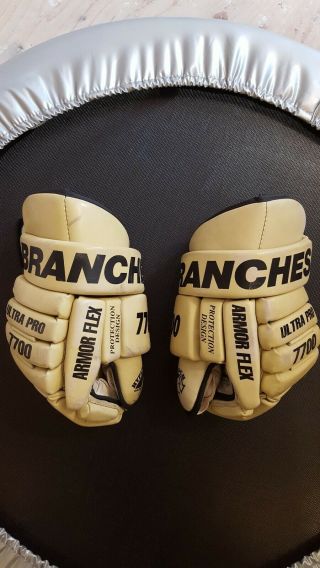 Branches 7700 Leather Hockey Gloves 14 " Tan Vintage