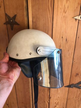 Vintage Buco White Shorty Half Helmet Chopper Bobber Old Skool 10