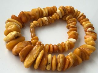 RARE Natural Vintage Amber Beads Antique Baltic Old Necklace 72 gr 8