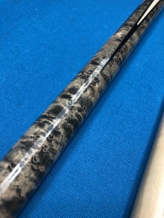 Rare Vintage Ray Schular Custom Cue,  Wrapless,  2 Shafts with Malachite 3