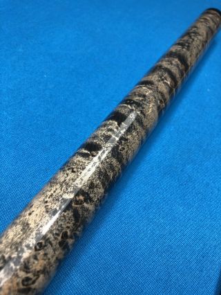 Rare Vintage Ray Schular Custom Cue,  Wrapless,  2 Shafts with Malachite 7