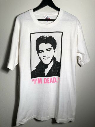Vintage Punk T Shirt Elvis Im Dead 80s 90s Vintage Band Tee Single Stitch Usa