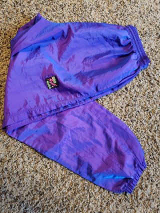 Surf Style Purple Pants Large Windbreaker Iridescent Usa Made 90s 80s Vintage