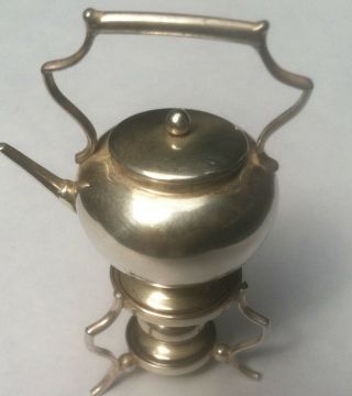 Miniature Sterling Silver Tea Kettle On Stand With Burner Dollhouse Birmingham