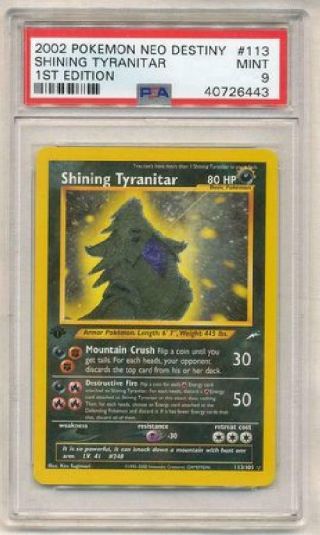 Shining Tyranitar - 113/105 - Psa 9 - Holo Rare 1st Ed - Pokemon Card 3q6