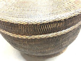 Vintage Makah Extra Large Hand Woven Basket With Lid Native American 17x15x13” 4