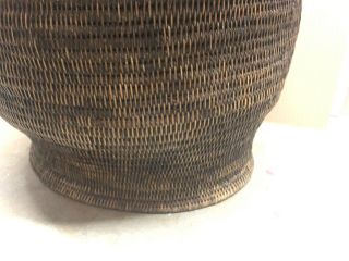 Vintage Makah Extra Large Hand Woven Basket With Lid Native American 17x15x13” 5