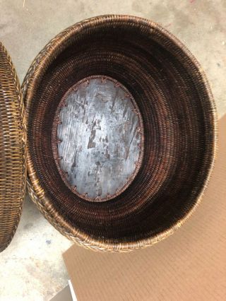 Vintage Makah Extra Large Hand Woven Basket With Lid Native American 17x15x13” 8