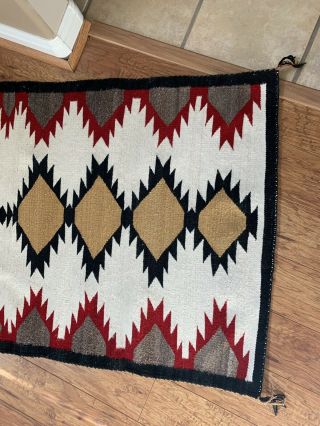 Vintage Navajo Rug—30” X 56”—Vibrant Colors 5