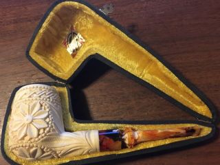 Vintage Cao Meerschaum Estate Tobacco Pipe With Fitted Case