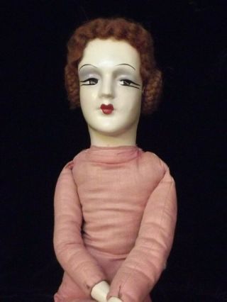 3 Unusual Antique 1920s Composition/cloth Anita - Type Socket Head Boudoir Doll