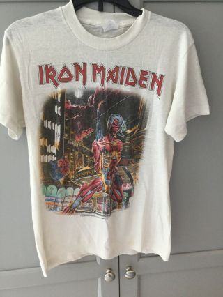 Vintage Iron Maiden T - Shirt M Somewhere In Time 1986 Spring Ford Classic
