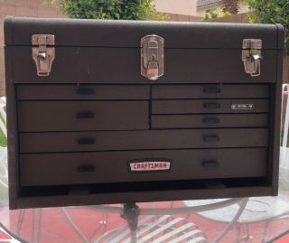 Vintage Craftsman 7 Drawer Machinist Chest Tool Box.  No Key.  No Front Cover