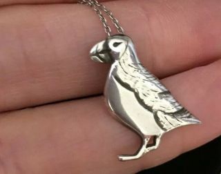 Vintage Jewellery Sterling Silver Ola Gorie Shetland Puffin Bird Pendant