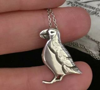 Vintage jewellery sterling silver Ola gorie Shetland puffin bird pendant 3