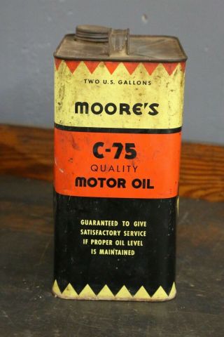 Vintage MOORE ' S 2 gallon MOTOR OIL CAN graphic Sign gas station Wings Old can 2