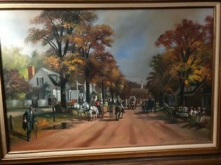 Vintage Oil Painting On Canvas Signed By Lloyd Garrison 24 " X36 "