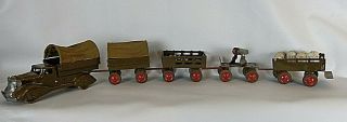 Vintage Marx Toy Us Army Truck W/trailers,  Troop Transport,  Ammo,  Cannon Trailer