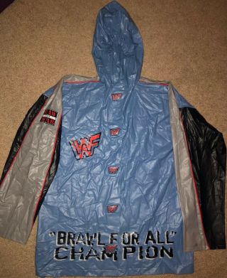 Rare Vintage 90s Wwf Raw Is War Promo Brawl 4 All Rain Jacket Wwe Wrestling