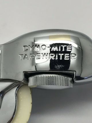 Vintage Dymo - Mite Chrome Hand - Held Braille Embossing Typewriter Labelmaker 4