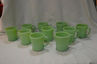 10 Vintage Fire King Jadeite,  Jade - Ite 3 1/2 " D Mugs