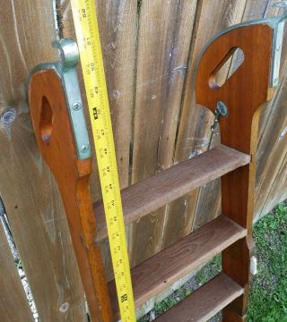 Vintage 1950 ' s Boat Ladder Chris - Craft Style 6 - Step Fold - Up Wooden Ladder Rare 8
