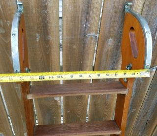 Vintage 1950 ' s Boat Ladder Chris - Craft Style 6 - Step Fold - Up Wooden Ladder Rare 9