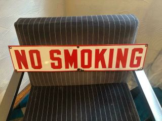 Vintage Porcelain " No Smoking " Sign