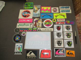37 Vintage Skateboard Surf Stickers T&c Town Country Billabong Rip Curl