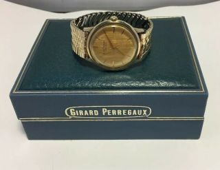 Vntg Girard Perregaux 10k Gf 17 Jewel Mens Automatic Gyromatic Watch W Case Box