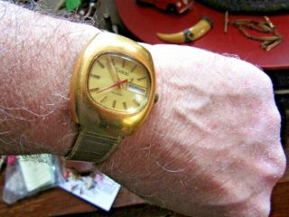 Vintage Zodiac Automatic Gold Tones Day /date 10kgf Outer Band
