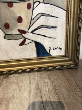 Wonderfull Painting Oil on Board signed Picasso expressiv Antique Masterpiece 3