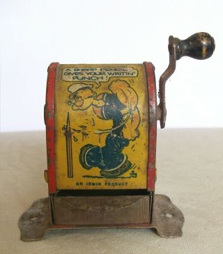 Antique Vintage Popeye Pencil Sharpener 1929 Complete W/ Tray Cartoon Very Rare