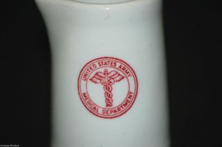 Vintage US Army Medical Department Ceramic Creamer WWII WW2 Medical Insignia 2