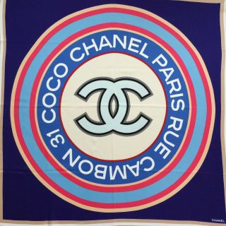 AUTHENTIC CHANEL COCO RUE CAMBON FRESH PRINT MULTI - COLOR 100 SILK SCARF 7