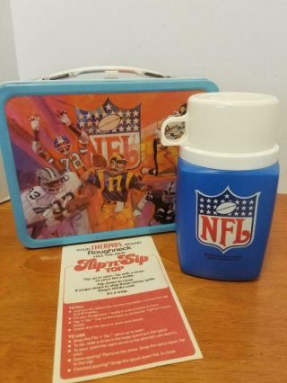 Vintage Nfl National American Conference Lunch Box & Thermos