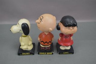 VTG Peanuts Comic Strip Bobble Head Nodder Set 6 LEGO United Feature Syndicate 2