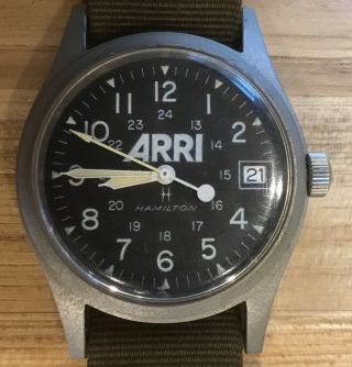 Vintage ARRI HAMILTON watch.  9365 Army green band. 3
